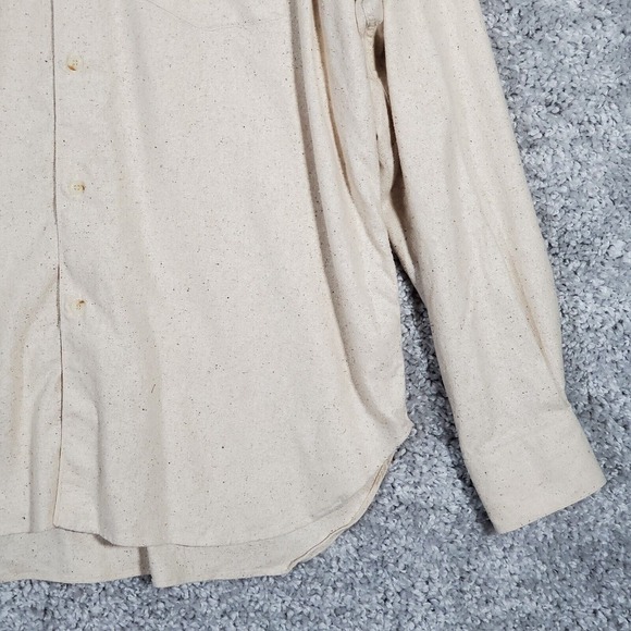 Artioli Mens Dress Shirt Size Large Beige Italy Long Sleeve Office Formal Luxury - Picture 2 of 11